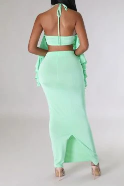 3D Rose Decor Ribbons Glamorous Skirt Suit 11 3D Rose Decor Ribbons Glamorous Skirt Suit -Clothing-PrettyTina H23060925 GR 2