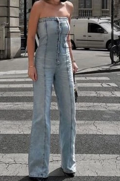 Gradient Undeniable Bandeau Denim Jumpsuit