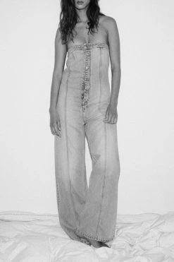 Gradient Undeniable Bandeau Denim Jumpsuit -Clothing-PrettyTina H23060963 BL 4