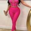 Rhinestone Patchwork Party Bodycon Pant Suit