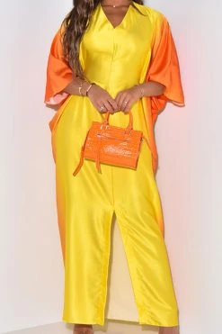 Gradient Undeniable High Split Maxi Dress -Clothing-PrettyTina H23062549 YE 3