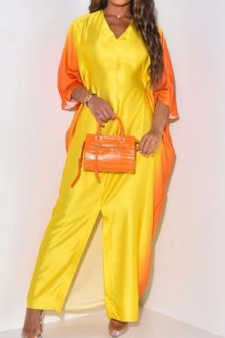 Gradient Undeniable High Split Maxi Dress -Clothing-PrettyTina H23062549 YE 4