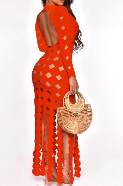 3D Round Leaves Hollow-Out Flirty Tassel Midi Dress 16 3D Round Leaves Hollow-Out Flirty Tassel Midi Dress -Clothing-PrettyTina H23071365 RE 3