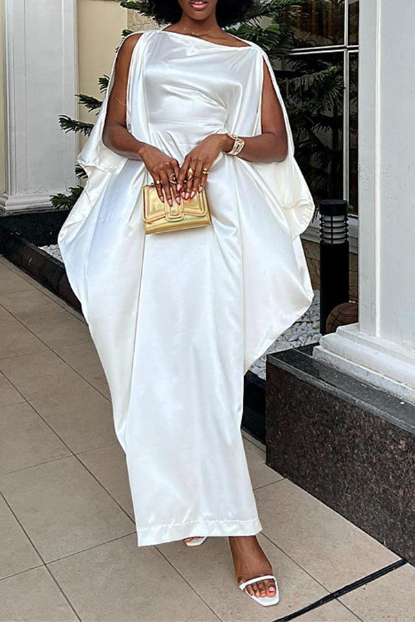 Solid Color Whimsical Split Sleeve Maxi Dress 1 Solid Color Whimsical Split Sleeve Maxi Dress