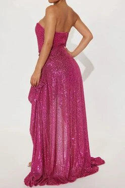 Sequined Sparkly Patchwork Trailing Maxi Dress -Clothing-PrettyTina H23072017 RR 4