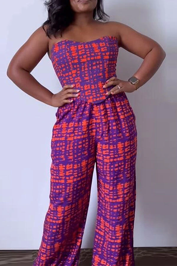 Graphic Print Chic Bandeau Pant Suit 2 Graphic Print Chic Bandeau Pant Suit - Image 2