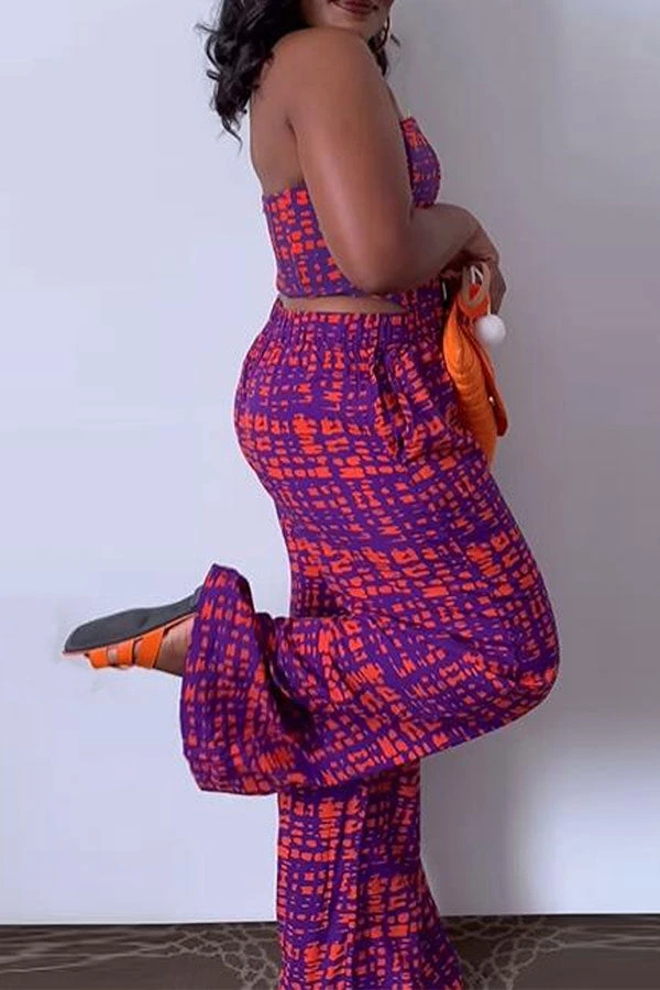 Graphic Print Chic Bandeau Pant Suit 3 Graphic Print Chic Bandeau Pant Suit - Image 3