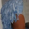 Patchwork Tassel Hot Denim Shorts