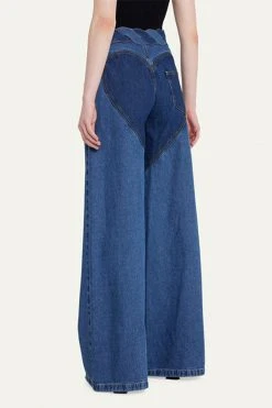 Metal Decor Twist Knot Patchwork Feminine Cutout Jeans -Clothing-PrettyTina H23080917 BL 3