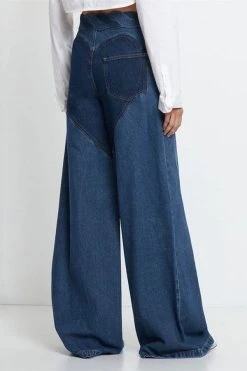 Metal Decor Twist Knot Patchwork Feminine Cutout Jeans -Clothing-PrettyTina H23080917 BL 4