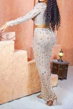 Crystal Glitter Striking See-Through Dress Suit -Clothing-PrettyTina H23080949 AP 3