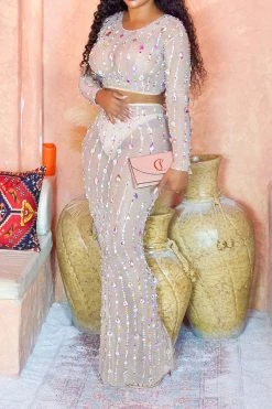 Crystal Glitter Striking See-Through Dress Suit -Clothing-PrettyTina H23080949 AP 5