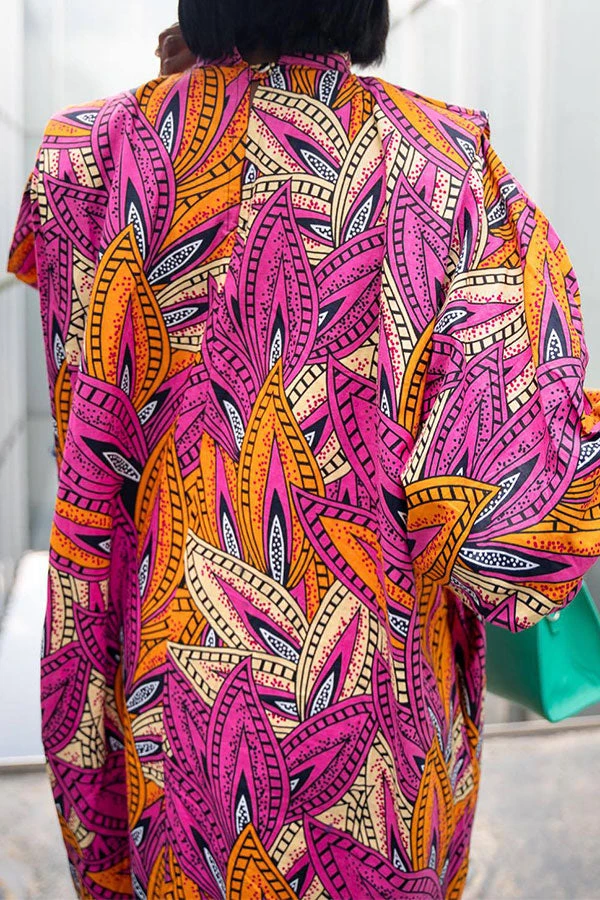 Leaf Print Bohemia Tassel Hem Midi Dress 3 Leaf Print Bohemia Tassel Hem Midi Dress - Image 3