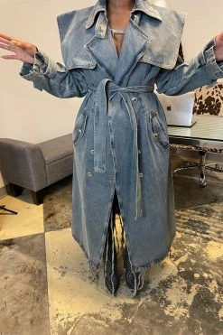 Denim On-trend Denim Overcoat With Belt -Clothing-PrettyTina HP2212126 BL 7 e1eab198 a1c8 4d92 8a6a d15262abff14